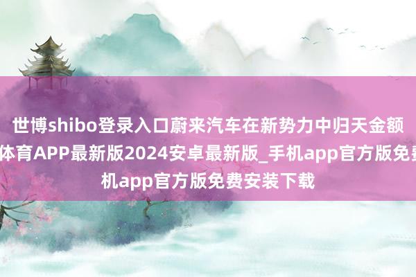 世博shibo登录入口蔚来汽车在新势力中归天金额最大-世博体育APP最新版2024安卓最新版_手机app官方版免费安装下载