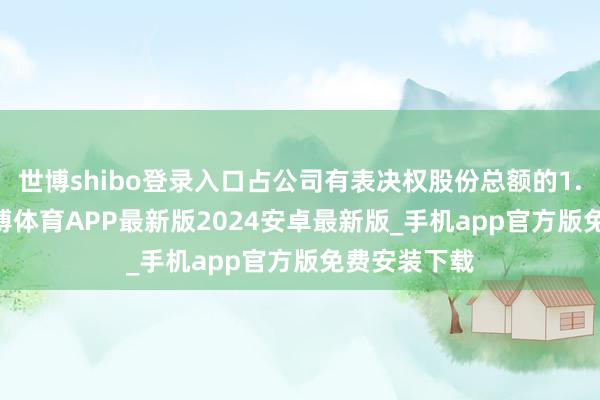 世博shibo登录入口占公司有表决权股份总额的1.0427%-世博体育APP最新版2024安卓最新版_手机app官方版免费安装下载