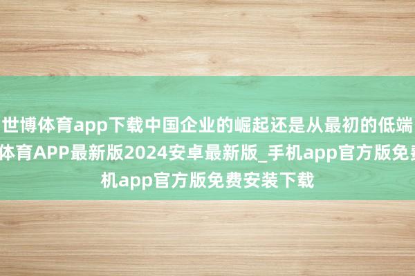 世博体育app下载中国企业的崛起还是从最初的低端产业-世博体育APP最新版2024安卓最新版_手机app官方版免费安装下载