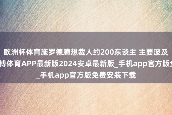 欧洲杯体育施罗德臆想裁人约200东谈主 主要波及技能部门-世博体育APP最新版2024安卓最新版_手机app官方版免费安装下载