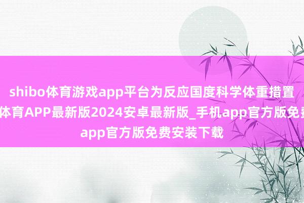 shibo体育游戏app平台为反应国度科学体重措置敕令-世博体育APP最新版2024安卓最新版_手机app官方版免费安装下载