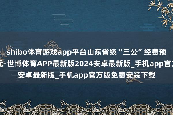 shibo体育游戏app平台山东省级“三公”经费预算总和为2.29亿元-世博体育APP最新版2024安卓最新版_手机app官方版免费安装下载