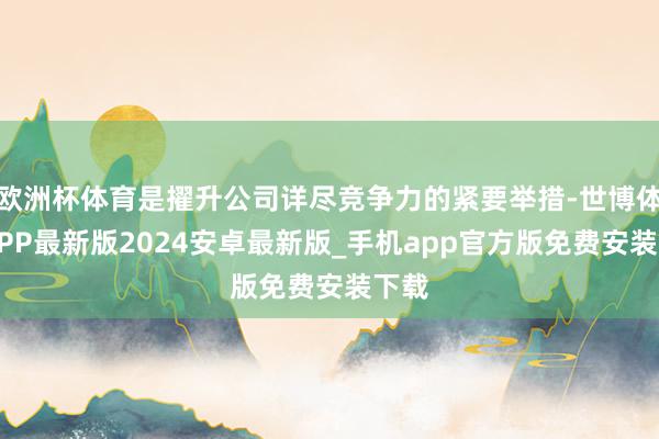 欧洲杯体育是擢升公司详尽竞争力的紧要举措-世博体育APP最新版2024安卓最新版_手机app官方版免费安装下载