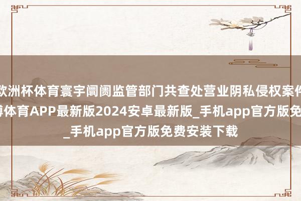欧洲杯体育寰宇阛阓监管部门共查处营业阴私侵权案件113件-世博体育APP最新版2024安卓最新版_手机app官方版免费安装下载