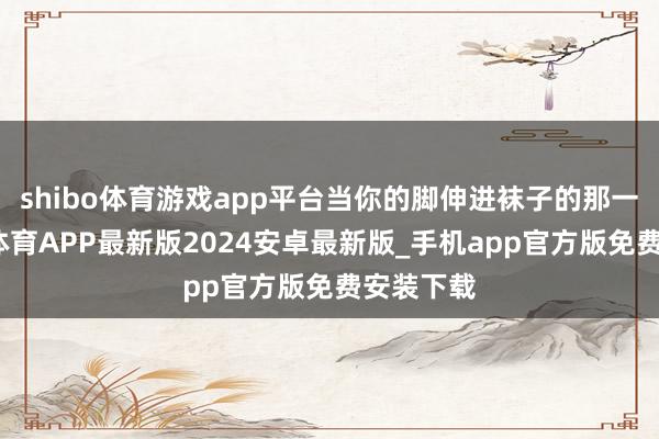 shibo体育游戏app平台当你的脚伸进袜子的那一刻-世博体育APP最新版2024安卓最新版_手机app官方版免费安装下载