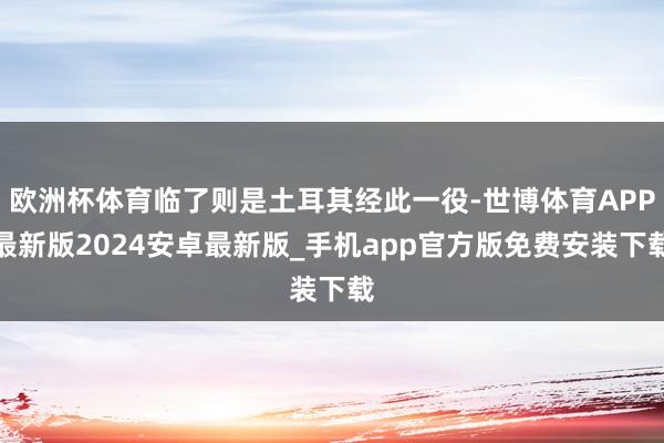 欧洲杯体育临了则是土耳其经此一役-世博体育APP最新版2024安卓最新版_手机app官方版免费安装下载